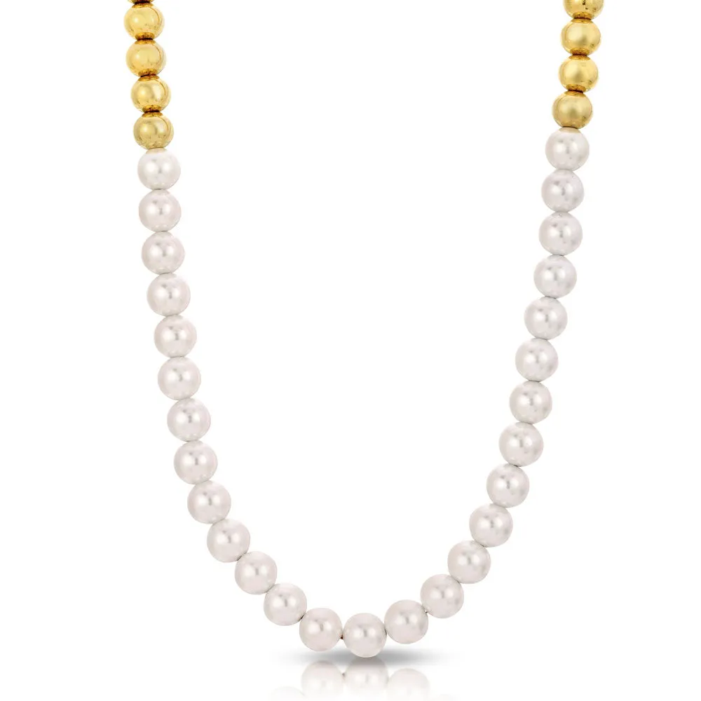 Half & Half Gold Pearl Chain