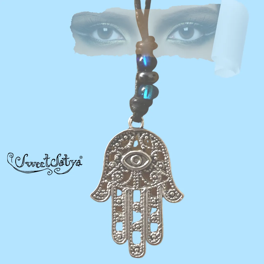 Hamsa Hand and Czech Glass Beaded Charm