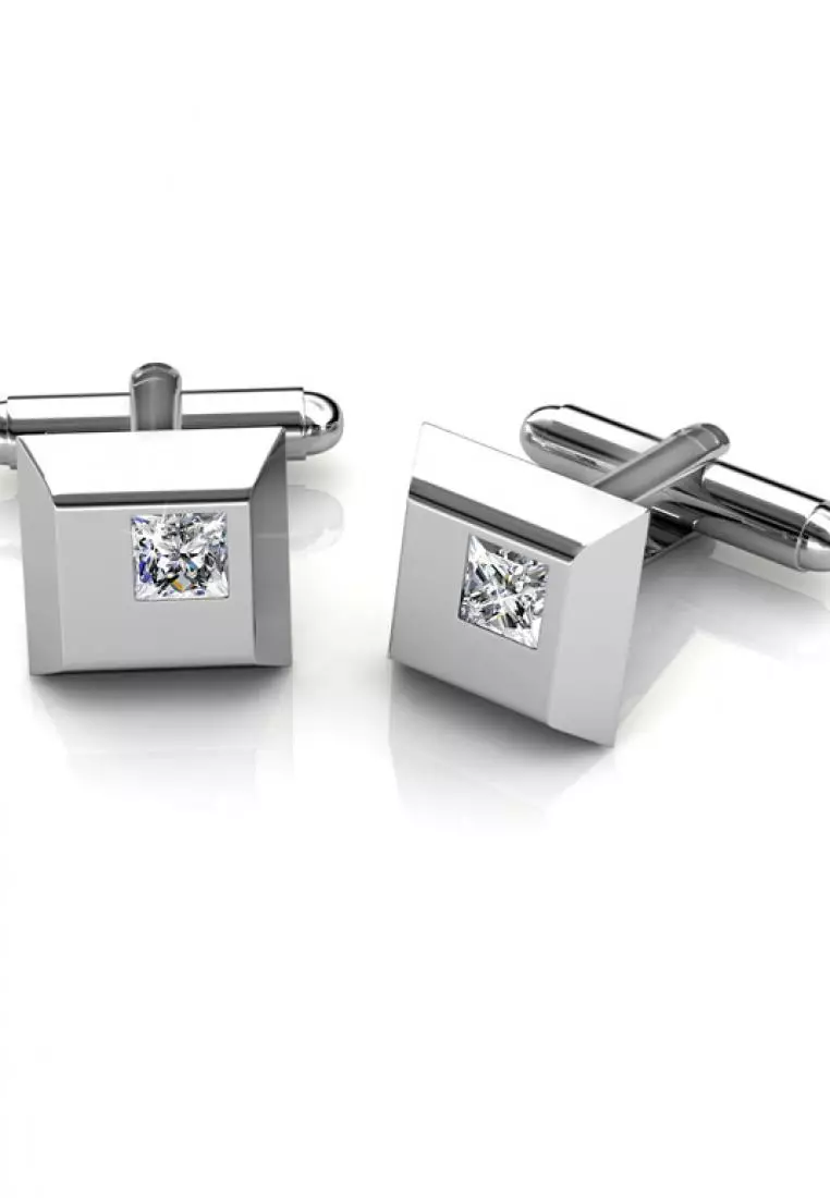 Her Jewellery Her Jewellery Cufflinks - Set Bundle of 3 pairs - Luxury Crystal Embellishments plated with 18K Gold