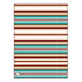 HOOEY FLEECE BLANKET RED/WHITE/TURQUOISE SERAPE