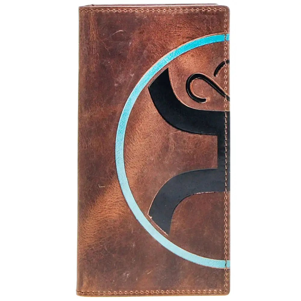 HOOEY HOOEY 2.0 BROWN W/BLACK & TURQUOISE RODEO WALLET