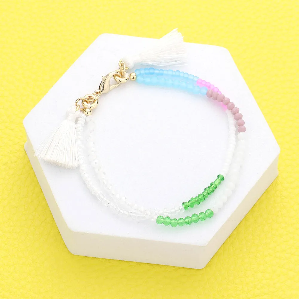 iLLASPARKZ Colorful Beaded Tassel Bracelet