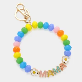 iLLASPARKZ MAMA Message Flower Smile Faceted Beaded Keychain / Bracelet