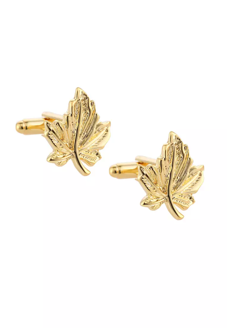 Kings Collection Gold Maple Leaf Cufflinks (KC20317)