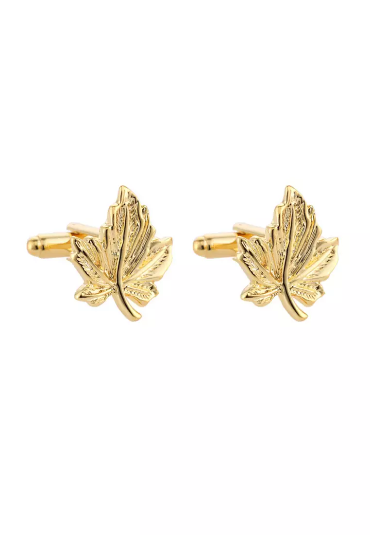 Kings Collection Gold Maple Leaf Cufflinks (KC20317)