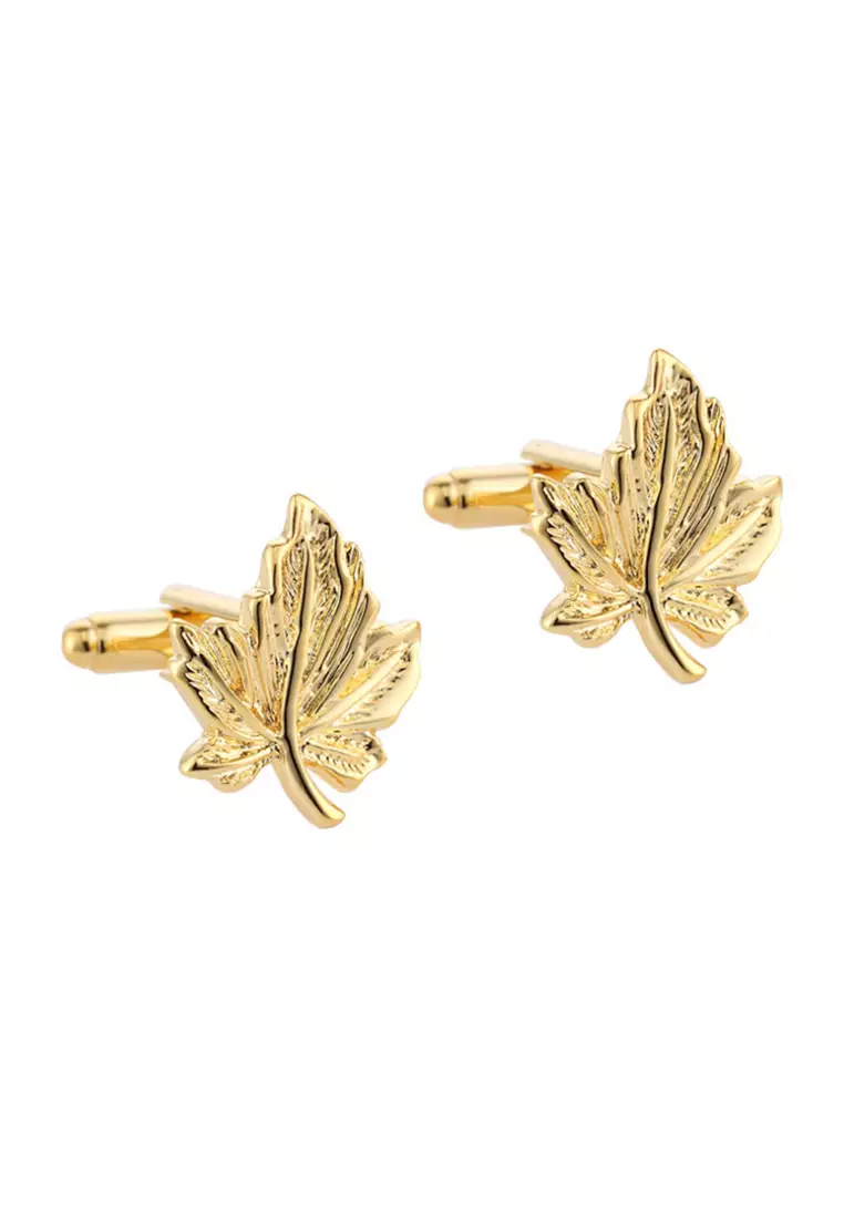 Kings Collection Gold Maple Leaf Cufflinks (KC20317)