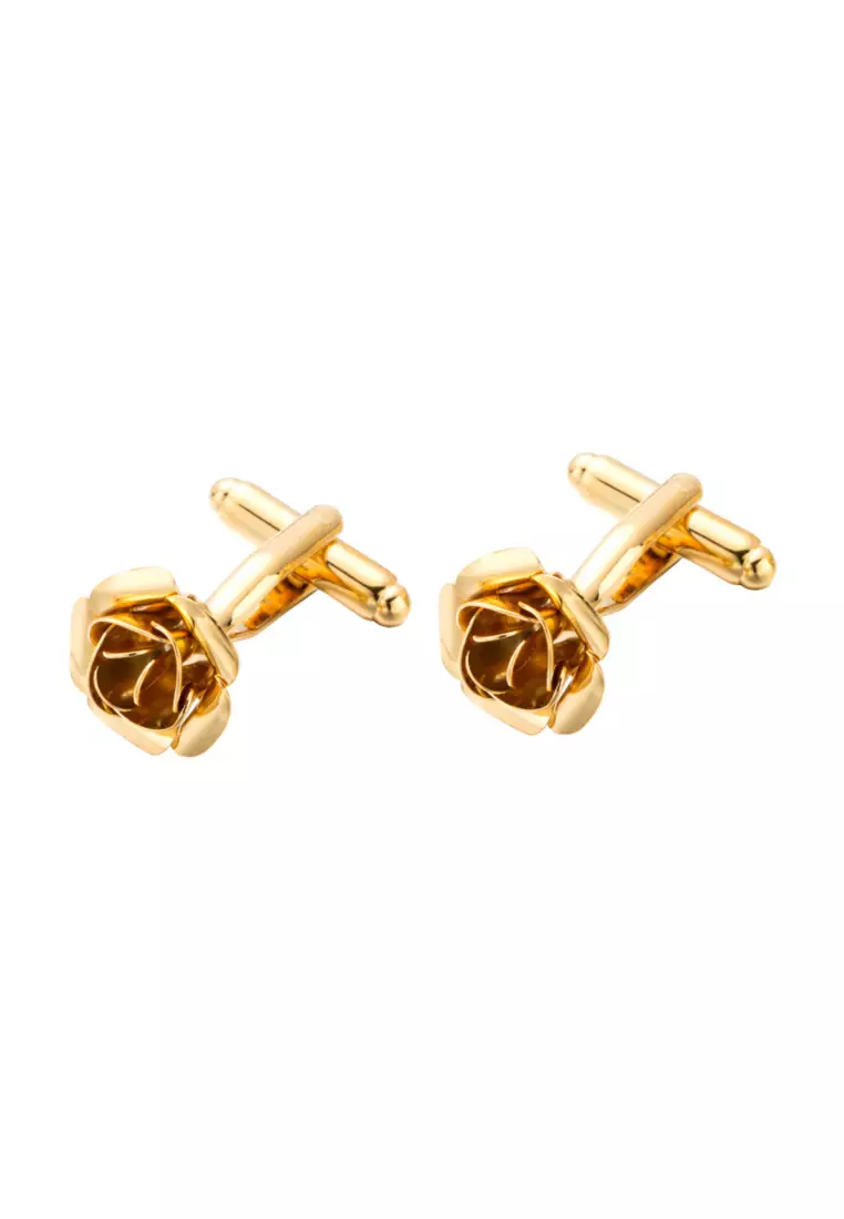 Kings Collection Gold Rose Cufflinks (KC10084b)