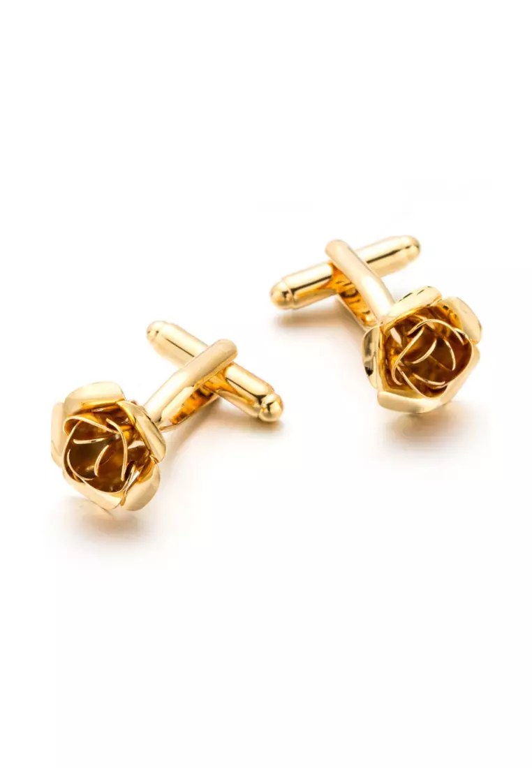 Kings Collection Gold Rose Cufflinks (KC10084b)