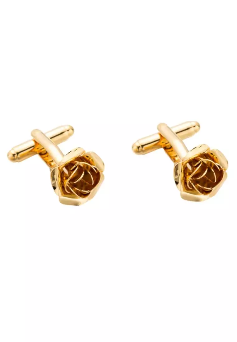 Kings Collection Gold Rose Cufflinks (KC10084b)