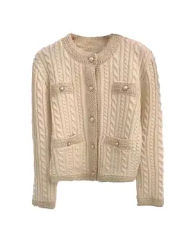 Knitted Cardigan With Pearl Buttons