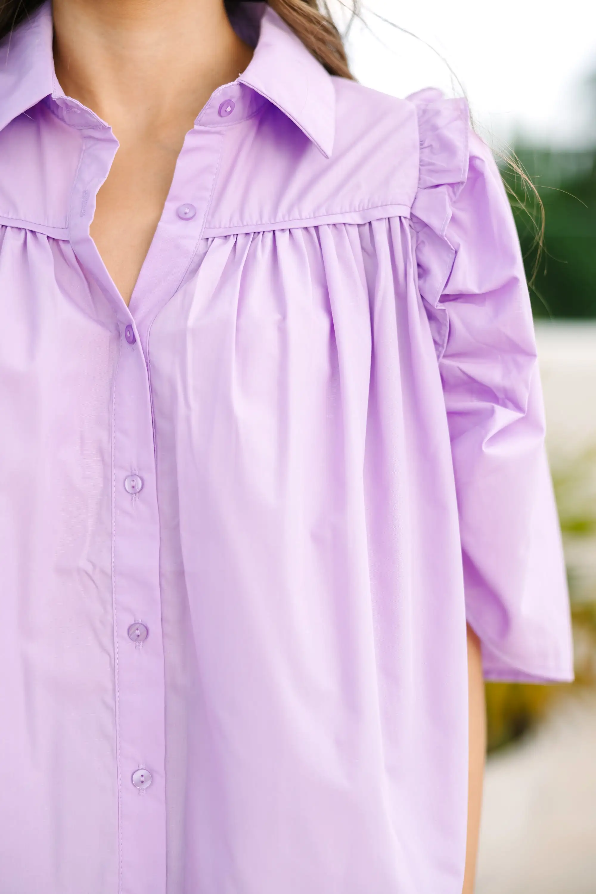 Know You Better Lavender Purple Puff Sleeve Blouse