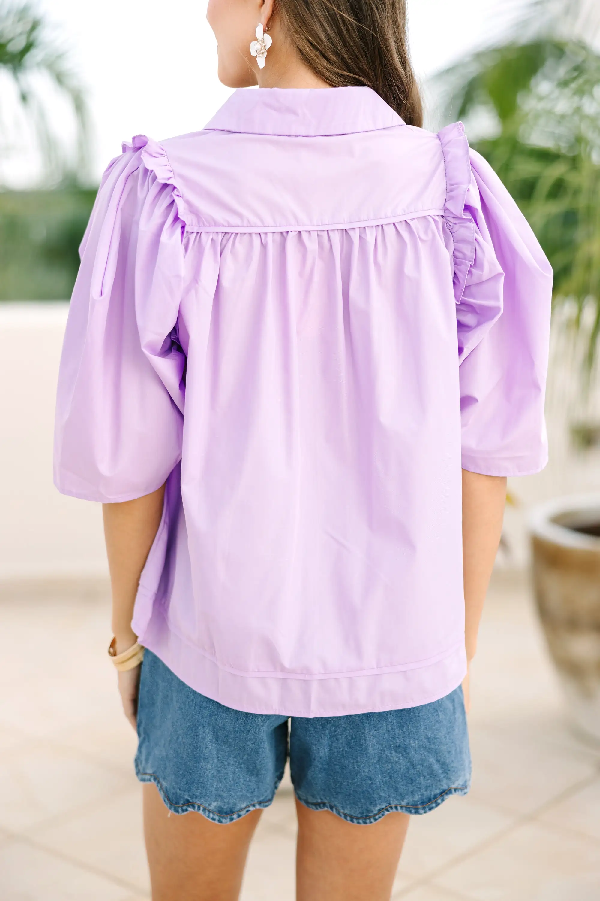 Know You Better Lavender Purple Puff Sleeve Blouse