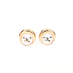 Korloff Cufflinks Luna Full Ip Rosegold & Mop With Ip Rosegold Brand Logo