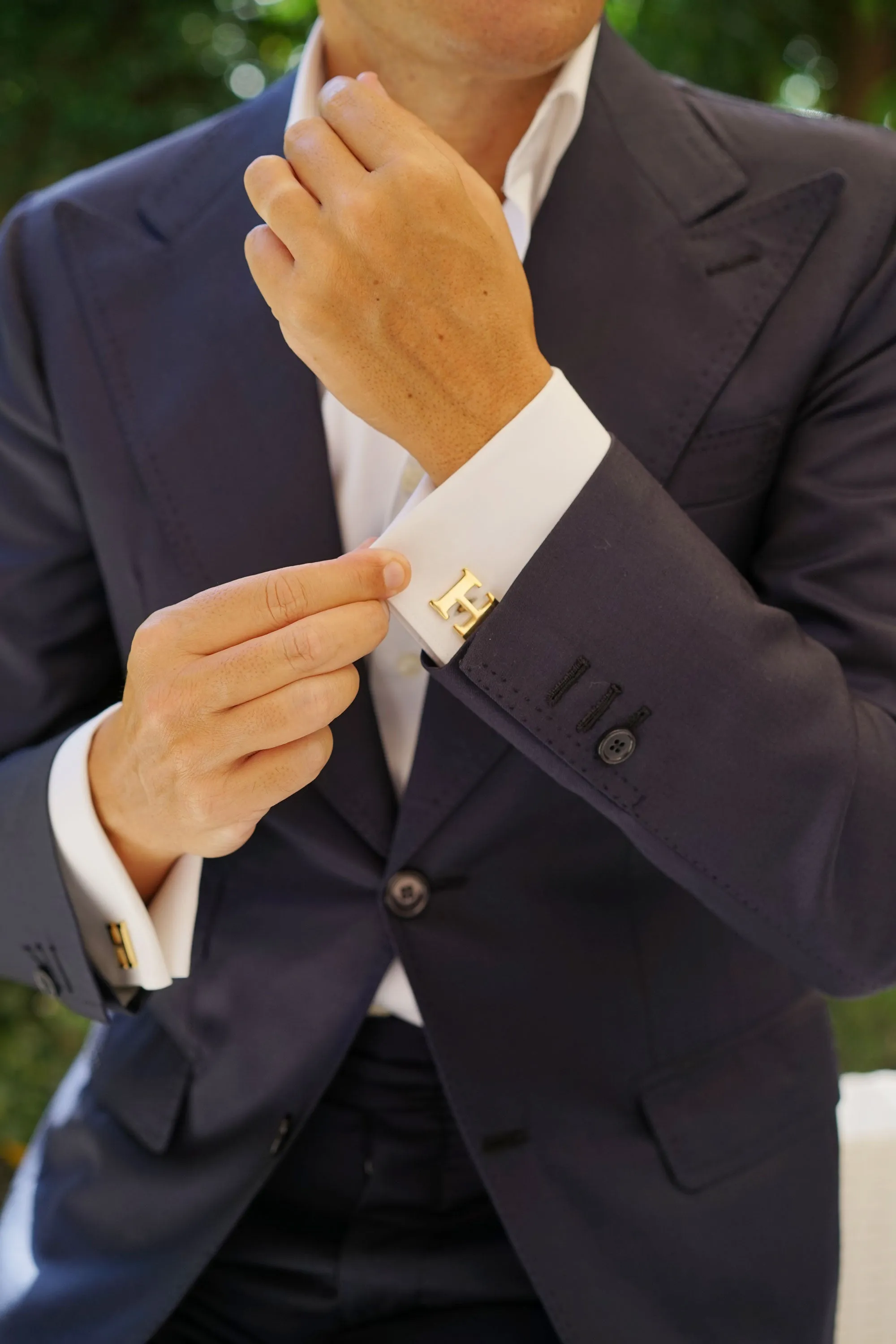 Letter H Gold Cufflinks