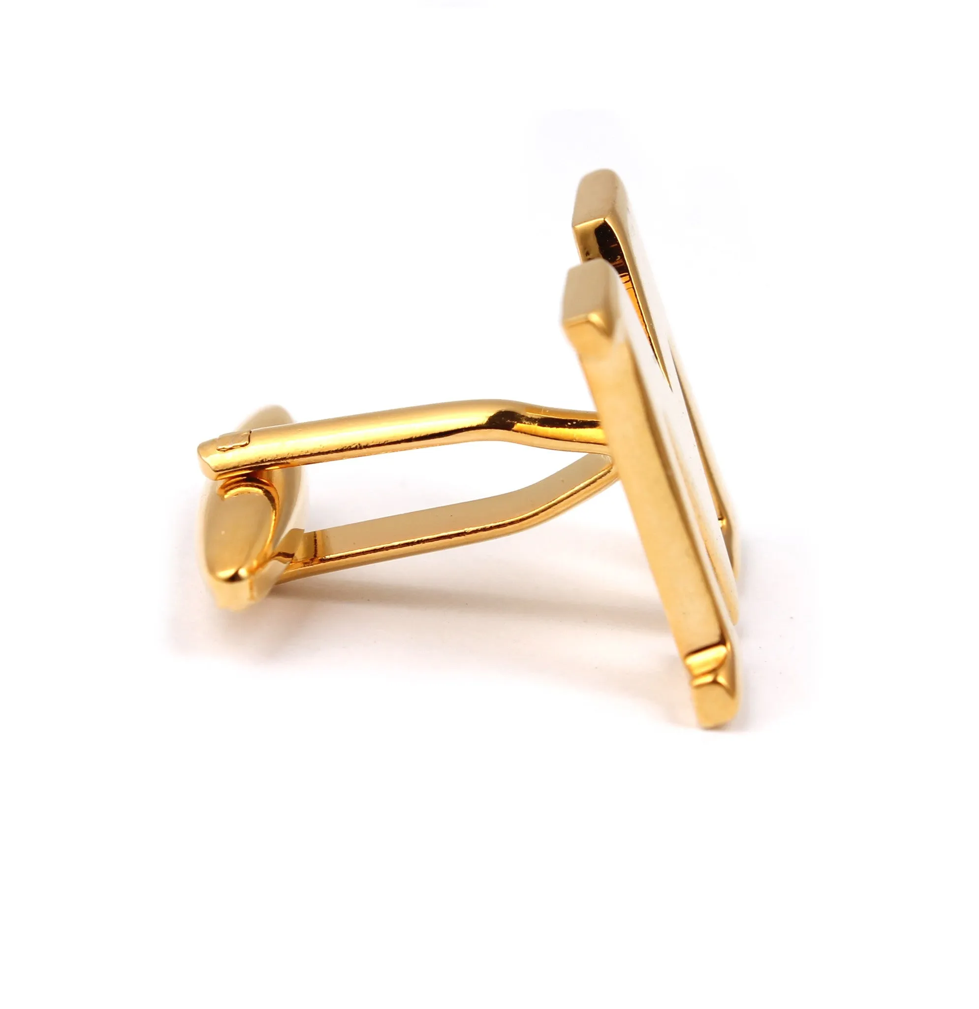 Letter M Gold Cufflinks