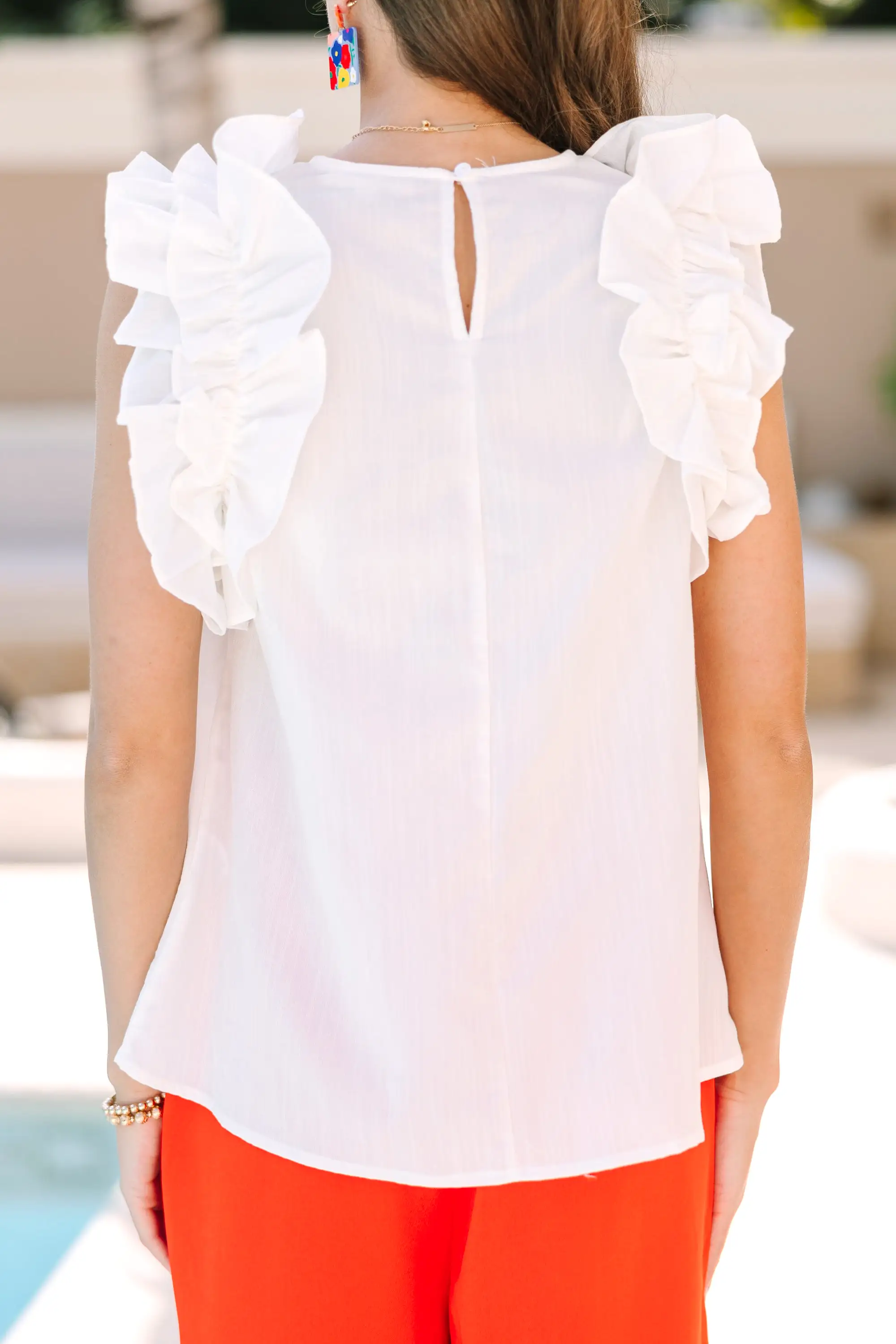 Listen To Your Heart Off White Ruffled Blouse