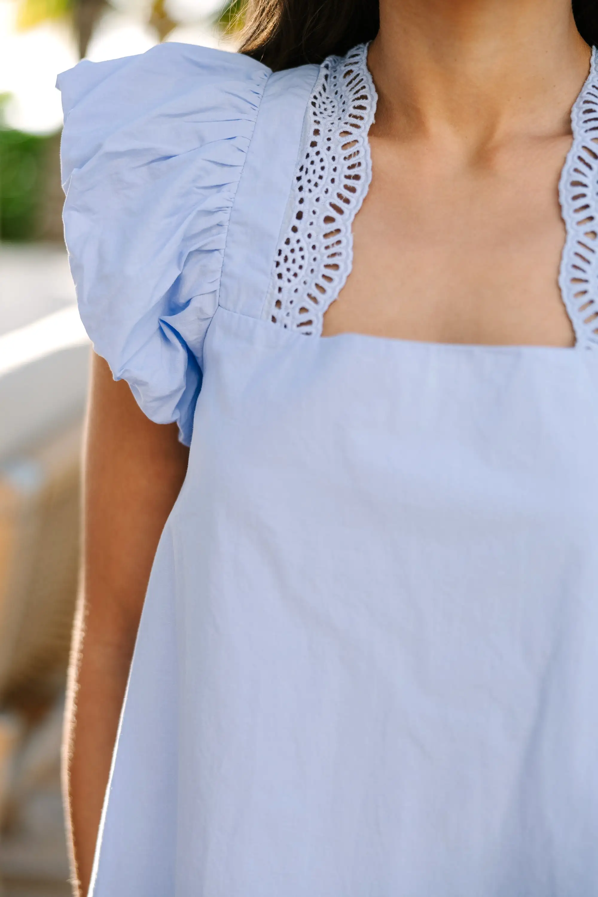 Living The Dream Chambray Blue Blouse