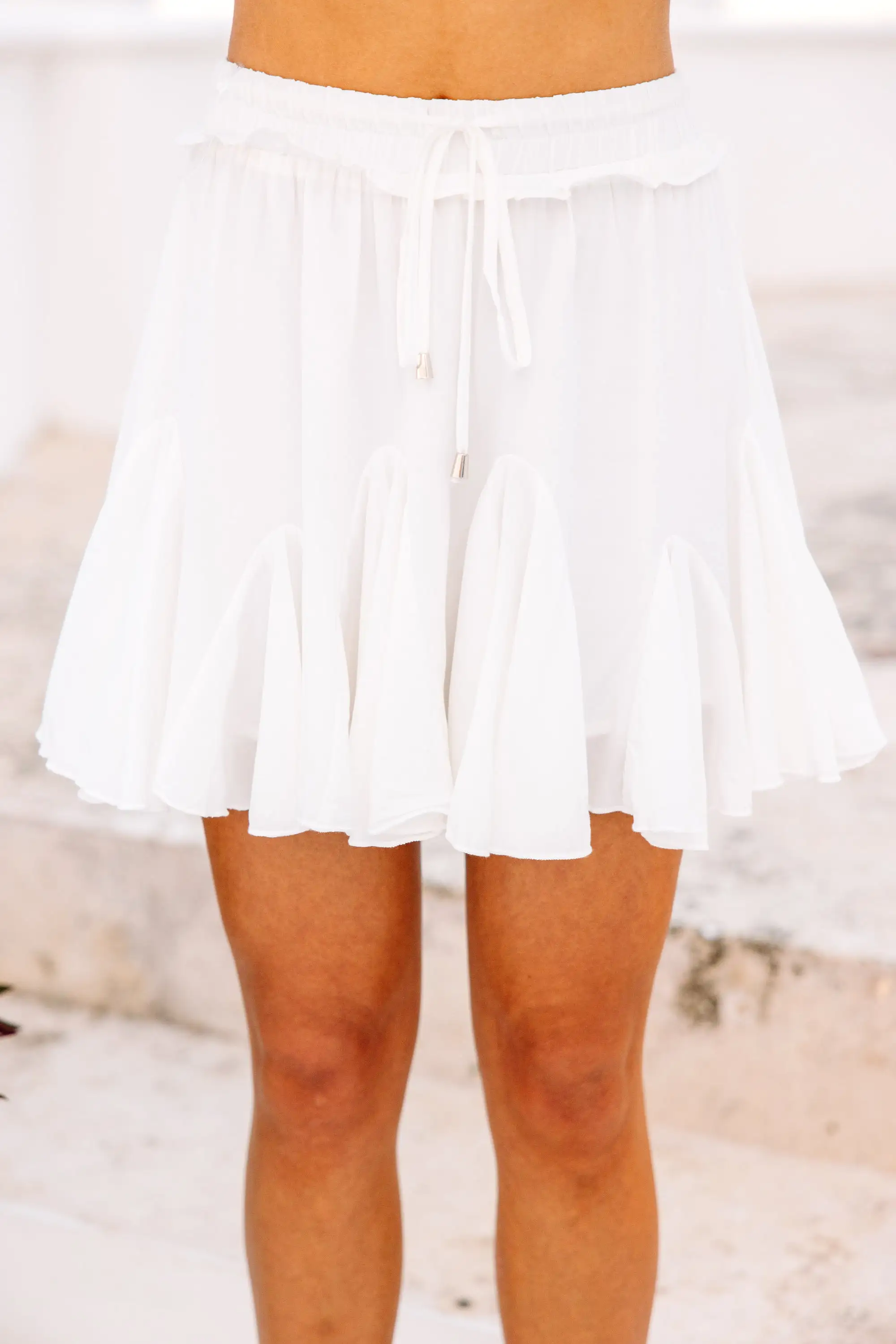 Look Your Way White Ruffled Skort