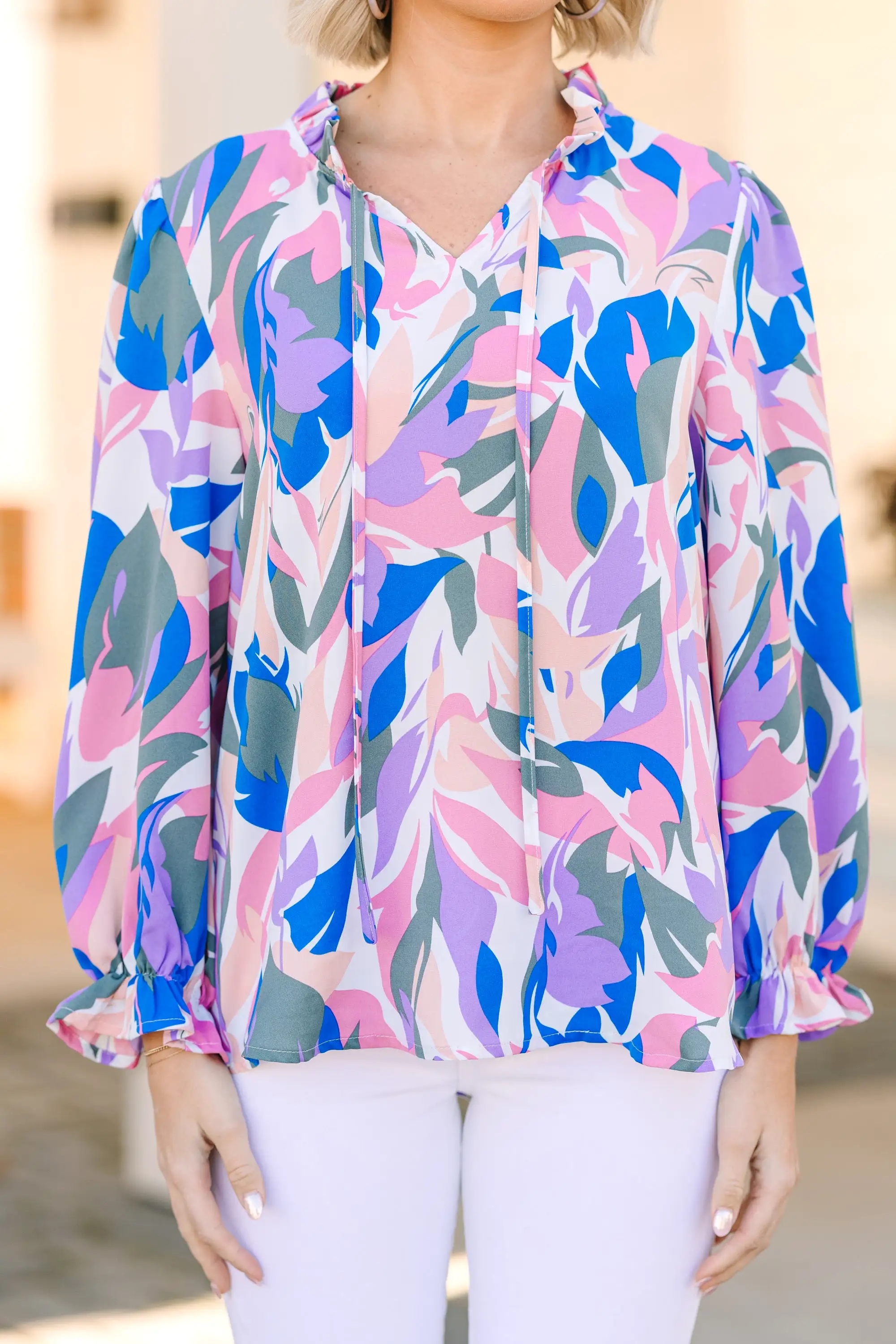 Loving It All Lavender Purple Abstract Blouse