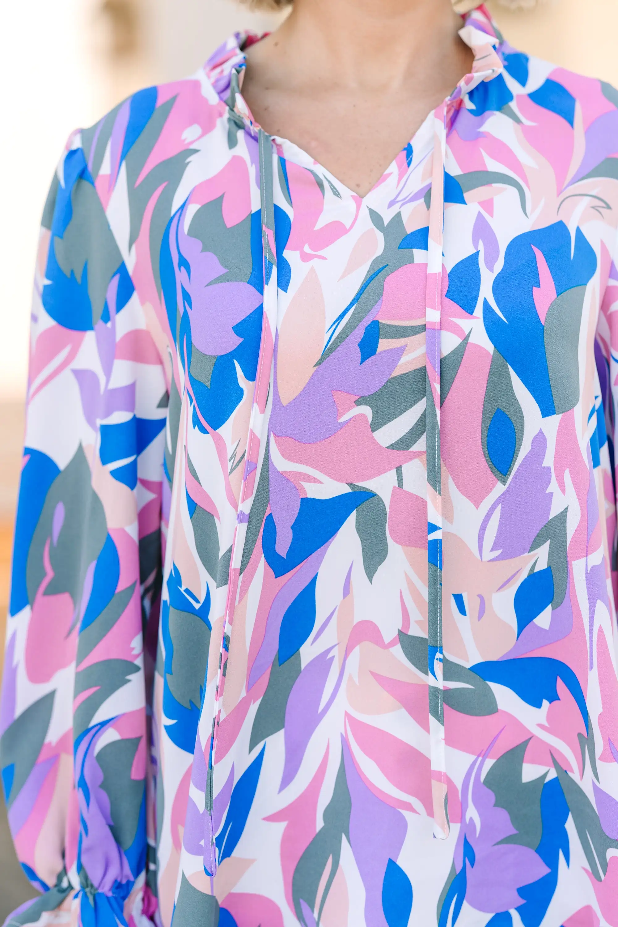 Loving It All Lavender Purple Abstract Blouse