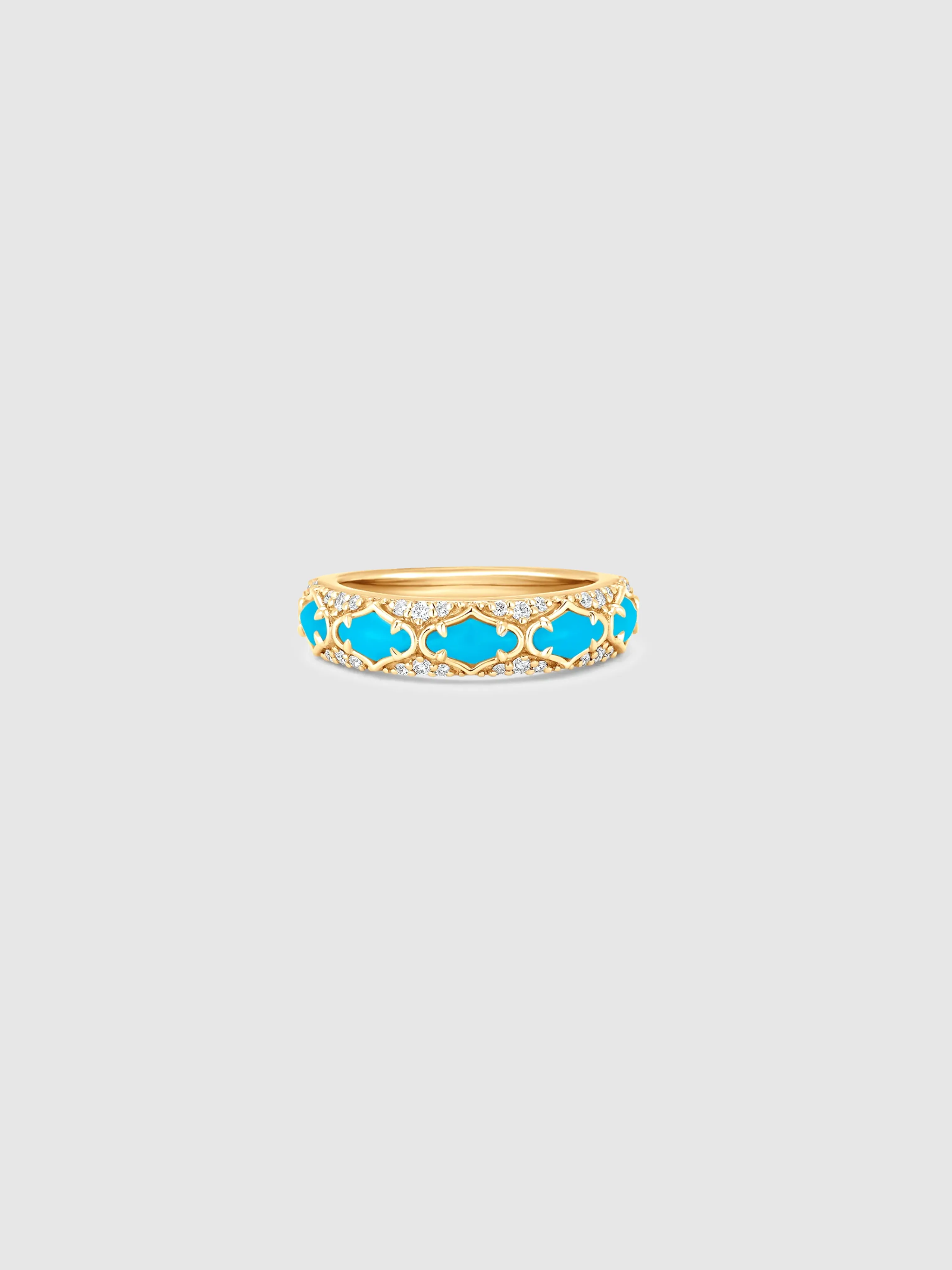 Lucia Yellow Gold Turquoise Thin Ring