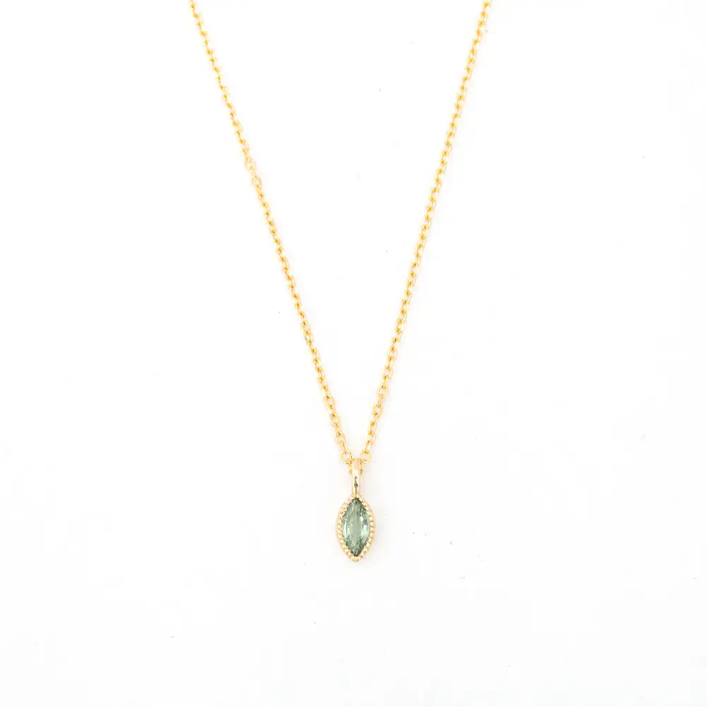 Marquise Green Sapphire Wisp Necklace