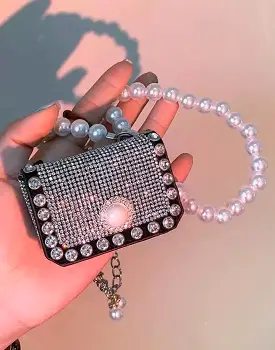 Micro Crystallized Bag With Pearl Straps