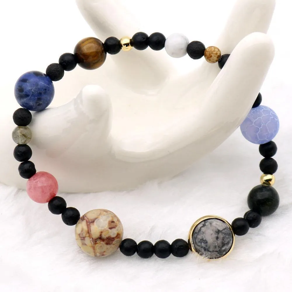 Natural Stone Milky Way Beaded Bracelet