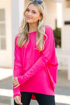 New To You Fuchsia Pink Batwing Top