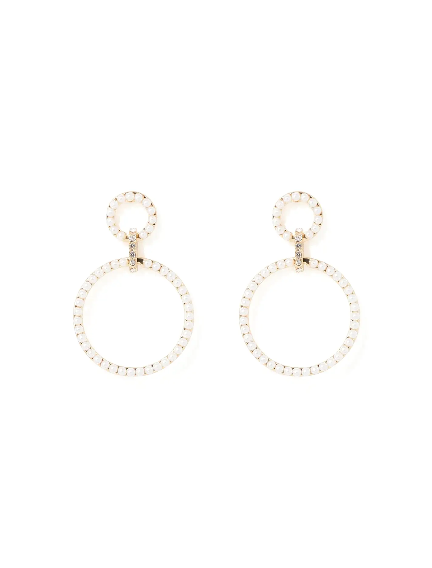 Nyra Circle Pearl Drop Earrings