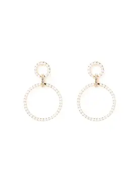 Nyra Circle Pearl Drop Earrings