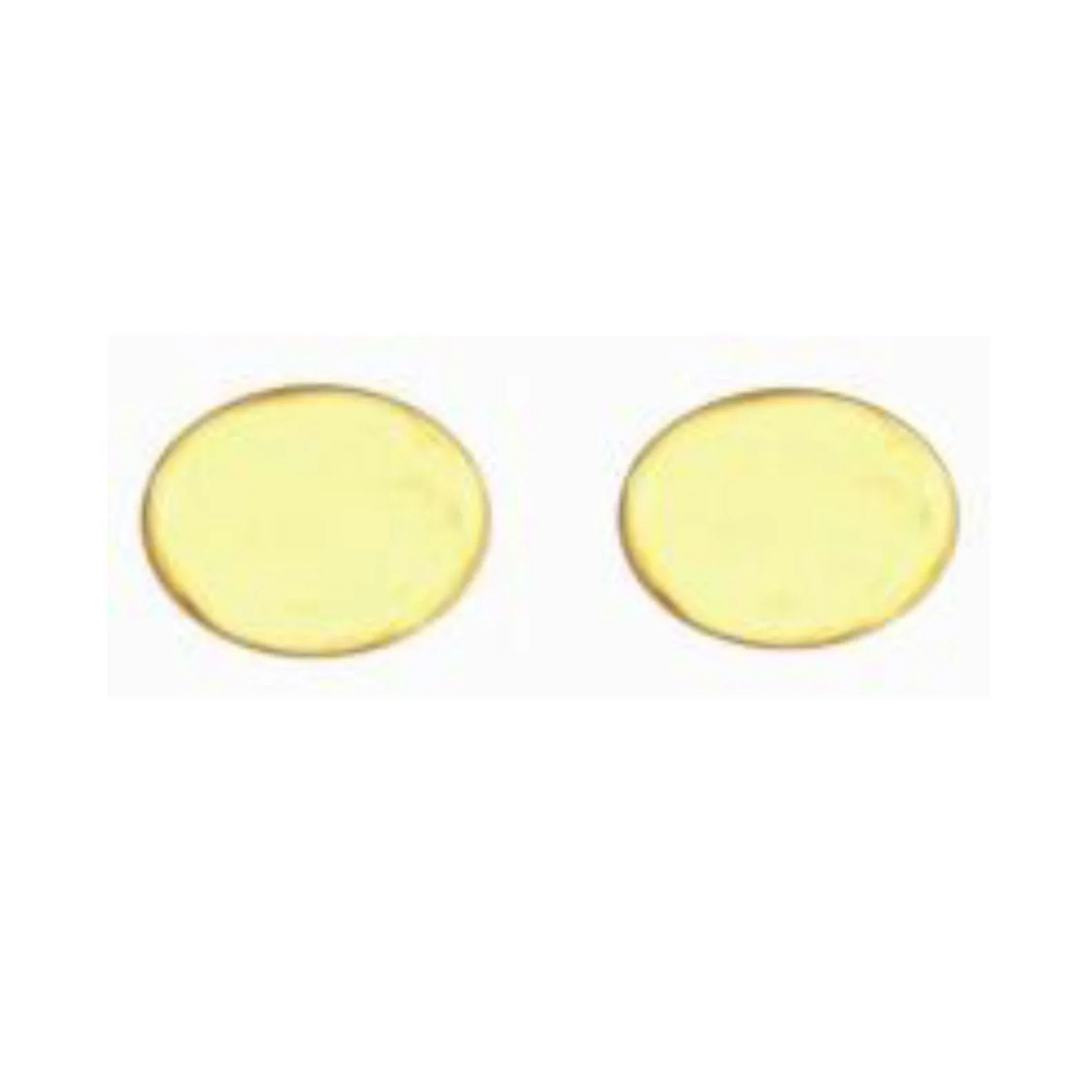 Oval flat large plain gold plated cufflinks suitable for personalised engraving 33076