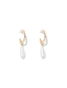 Pamela Pearl Hoop Earrings