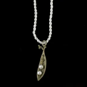 Pea Pod 16 Inch Pearl Pendant Necklace by Michael Michaud