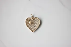 Pearl Heart Charm