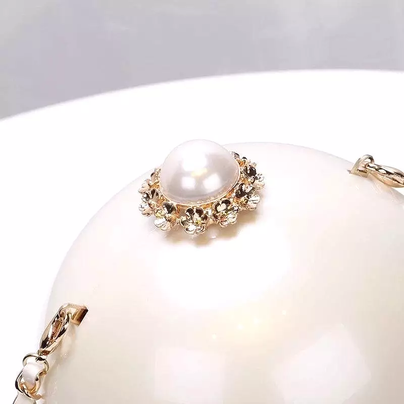 Pearl Inspired Round Evening Clutch