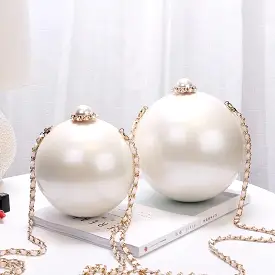 Pearl Inspired Round Evening Clutch