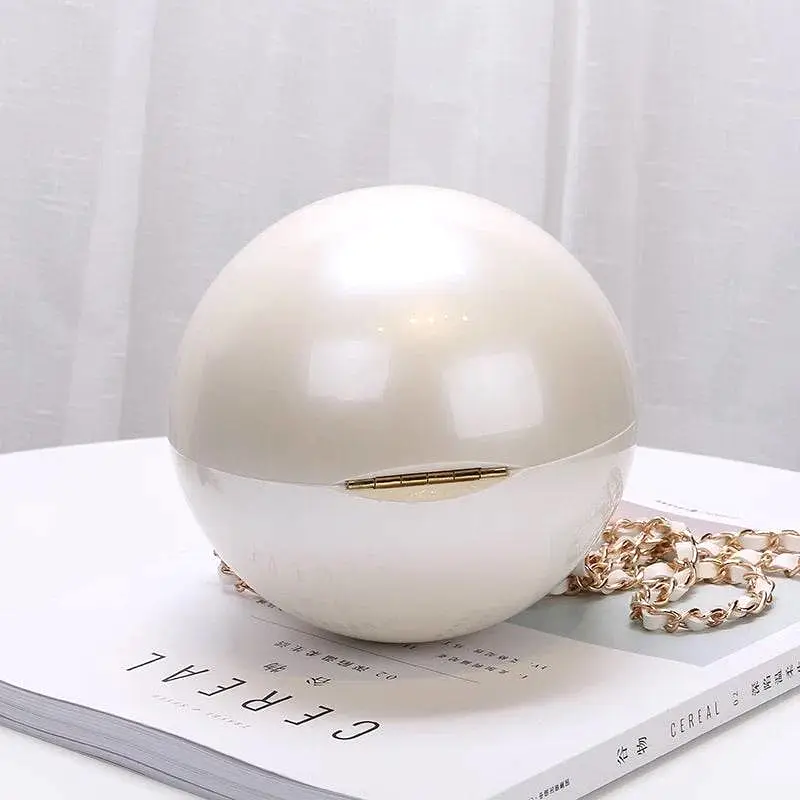 Pearl Inspired Round Evening Clutch