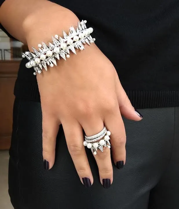 Pearl Spike Cuff