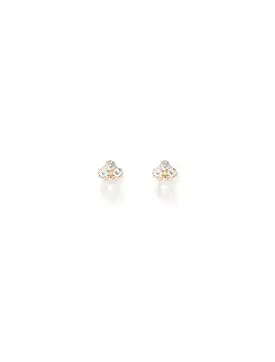 Penny Pearl Stone Stud Earrings