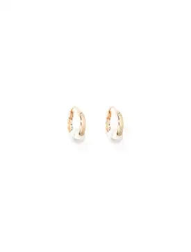 Priya Pearl Hoop Earrings