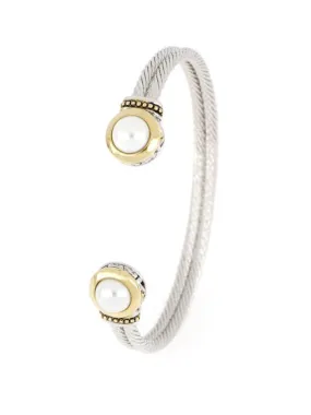 Pérola White Seashell Pearl Cuff Bracelet by John Medeiros