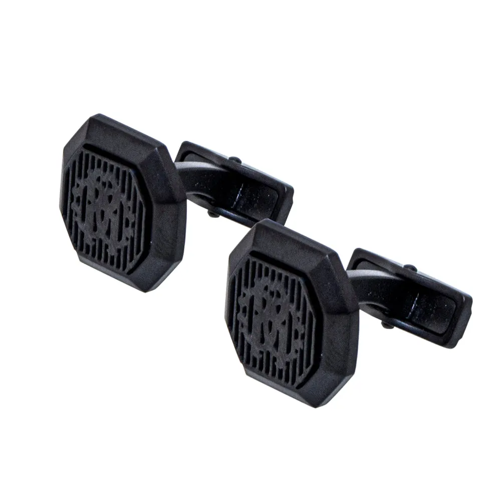 Roberto Cavalli Cufflinks Matte Black With Glossy Black Mid