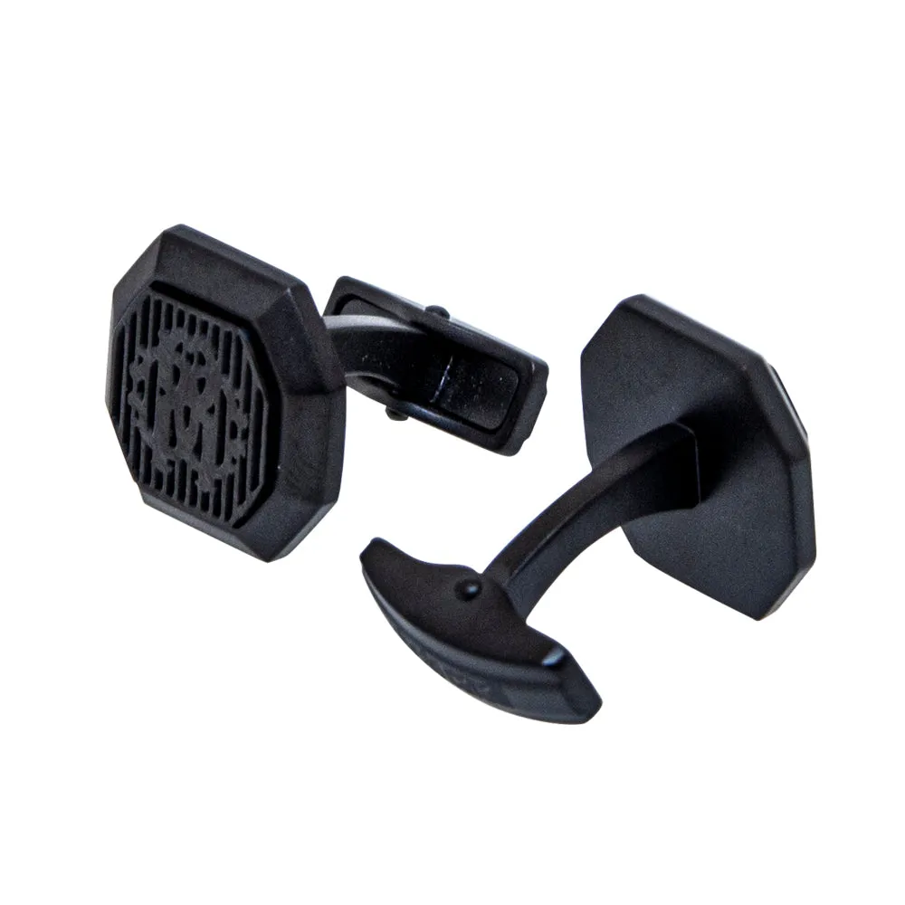 Roberto Cavalli Cufflinks Matte Black With Glossy Black Mid