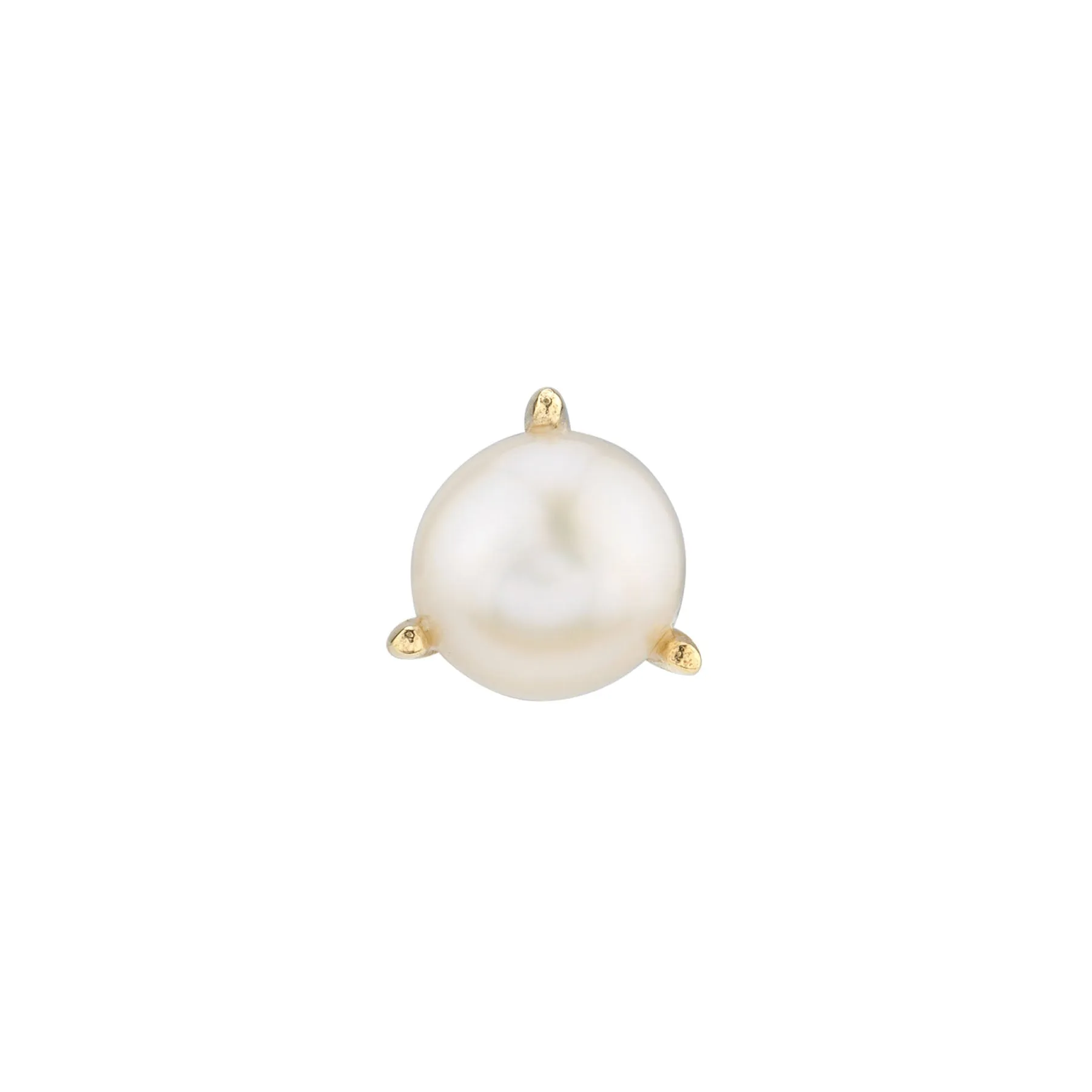 Round Stud #2 - Pearl / 14k Yellow Gold