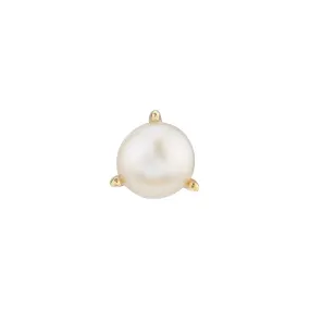 Round Stud #2 - Pearl / 14k Yellow Gold