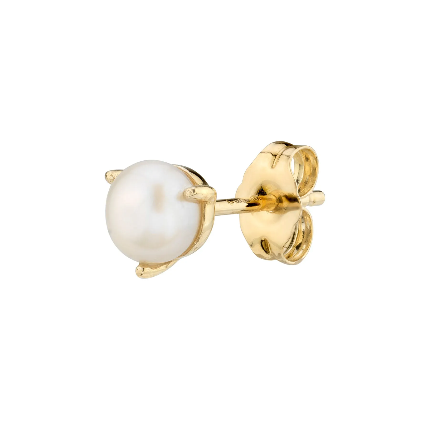 Round Stud #2 - Pearl / 14k Yellow Gold