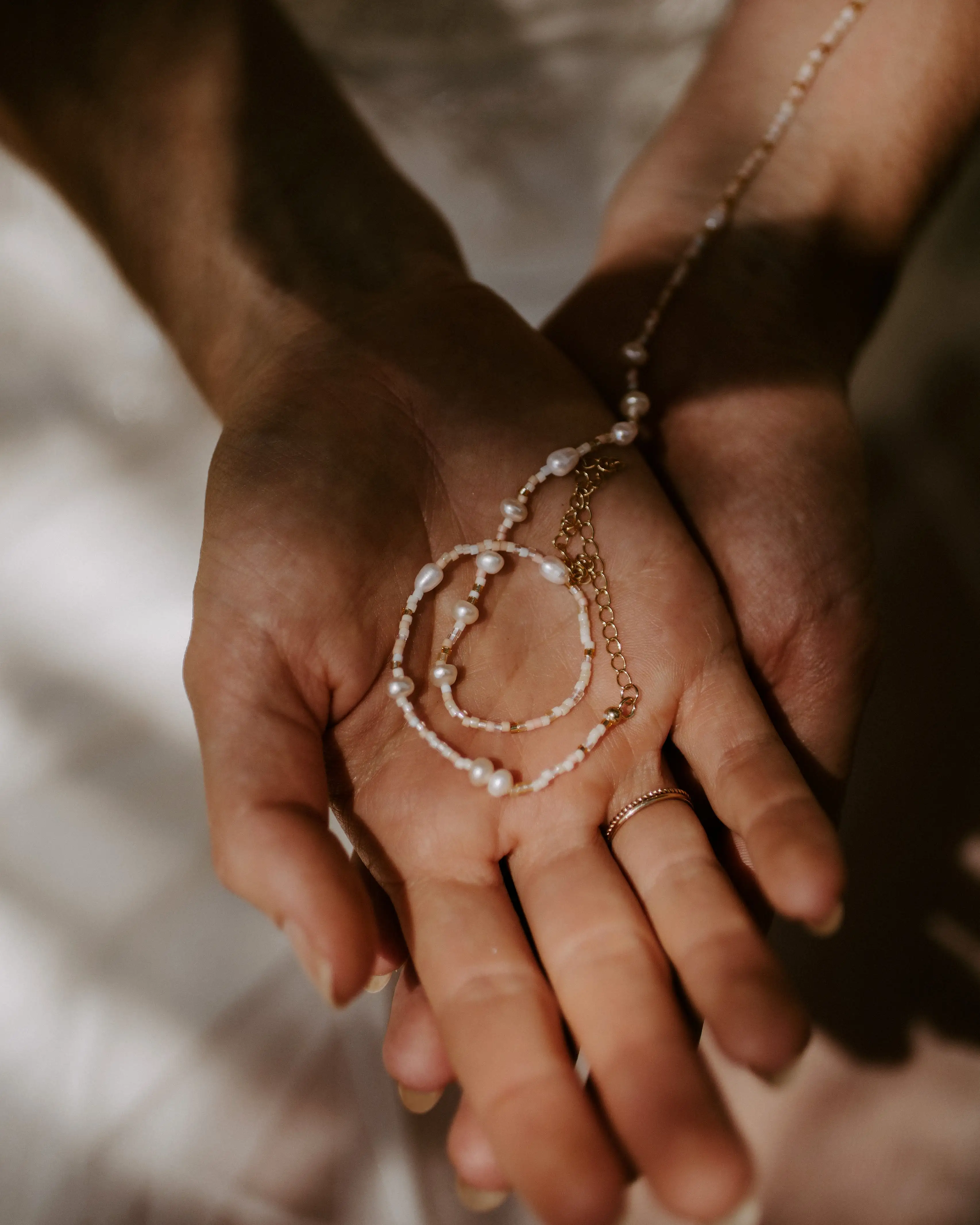 SAKURA - PEARL BEADED WEDDING NECKLACE