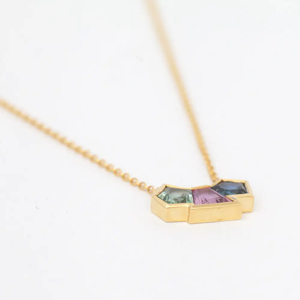 Sapphire Cluster Necklace