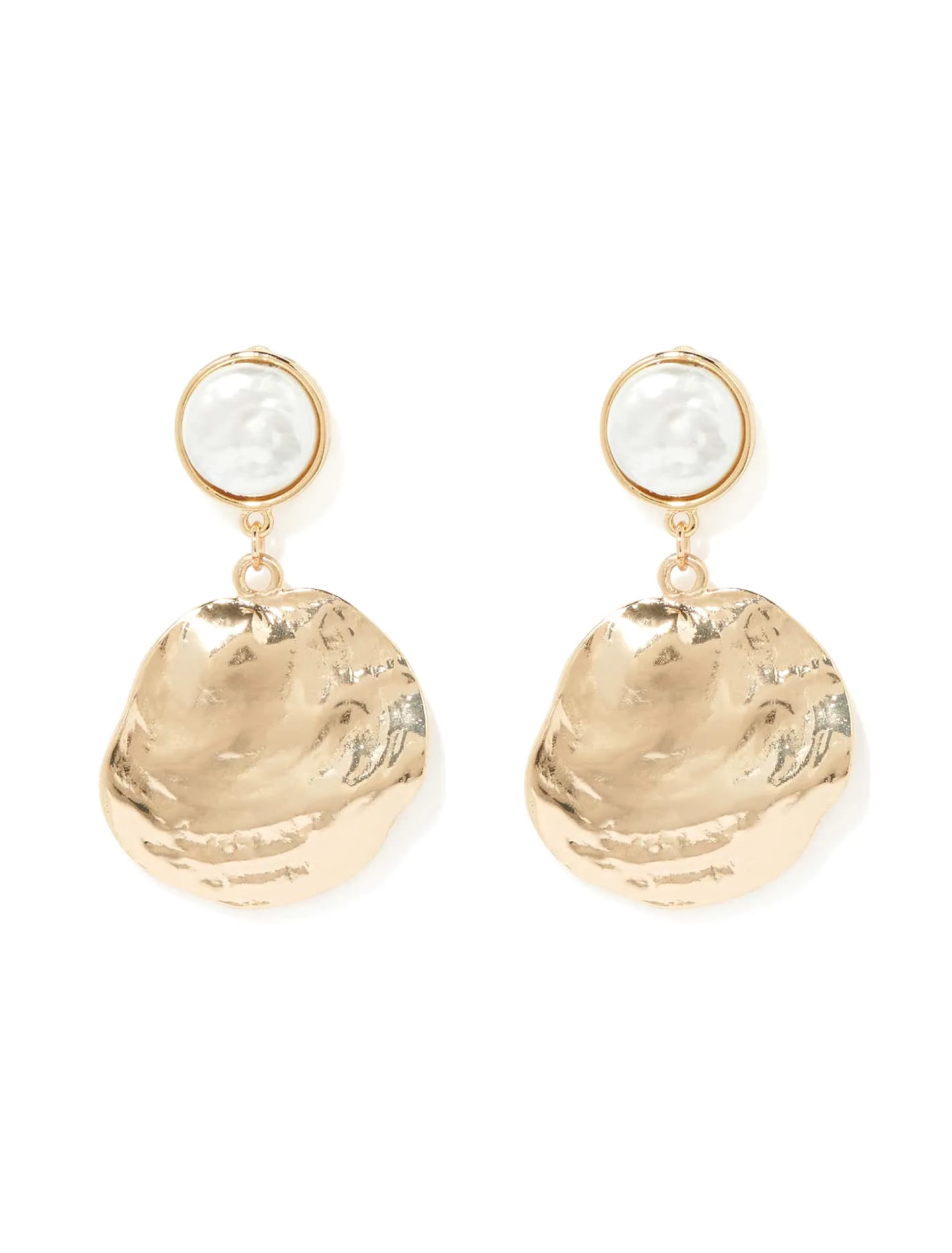 Signature Alegra Textured Pearl Disc Earrings